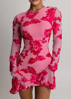 Locked In Heaven Long Sleeve Mini Dress Pink