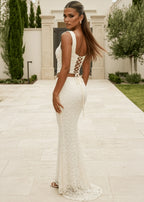 Sunset Evening Lace Two Piece Cream