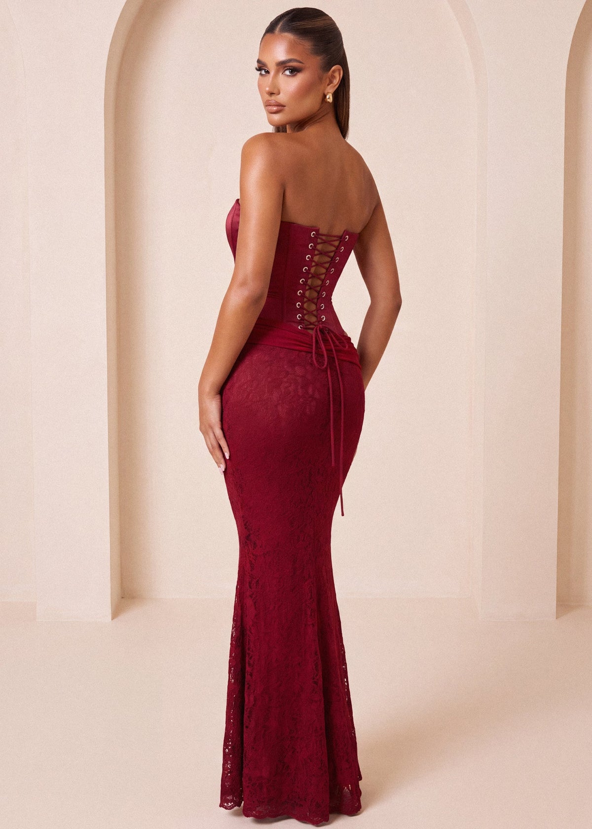 Love Language Corset Maxi Dress Wine