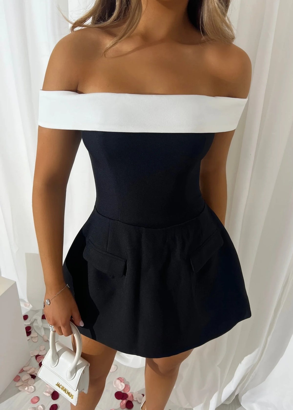 Resist Me Structured Mini Dress Monochrome