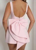 Admire You Structured Bow Mini Dress Pink