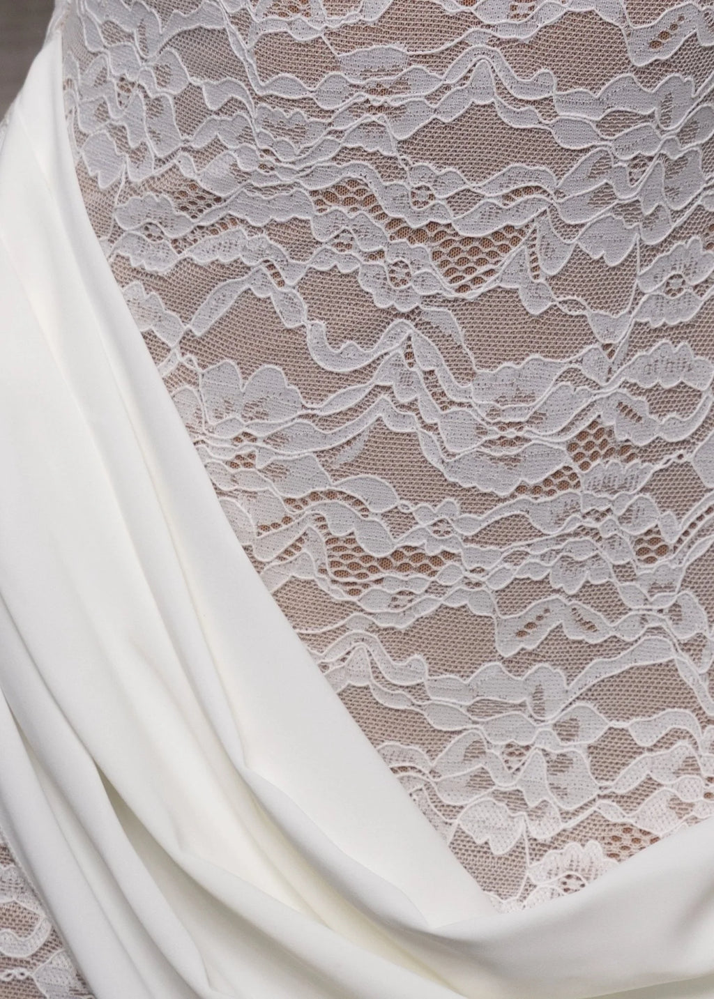 Charmed Heart Lace Drape Mini Dress White