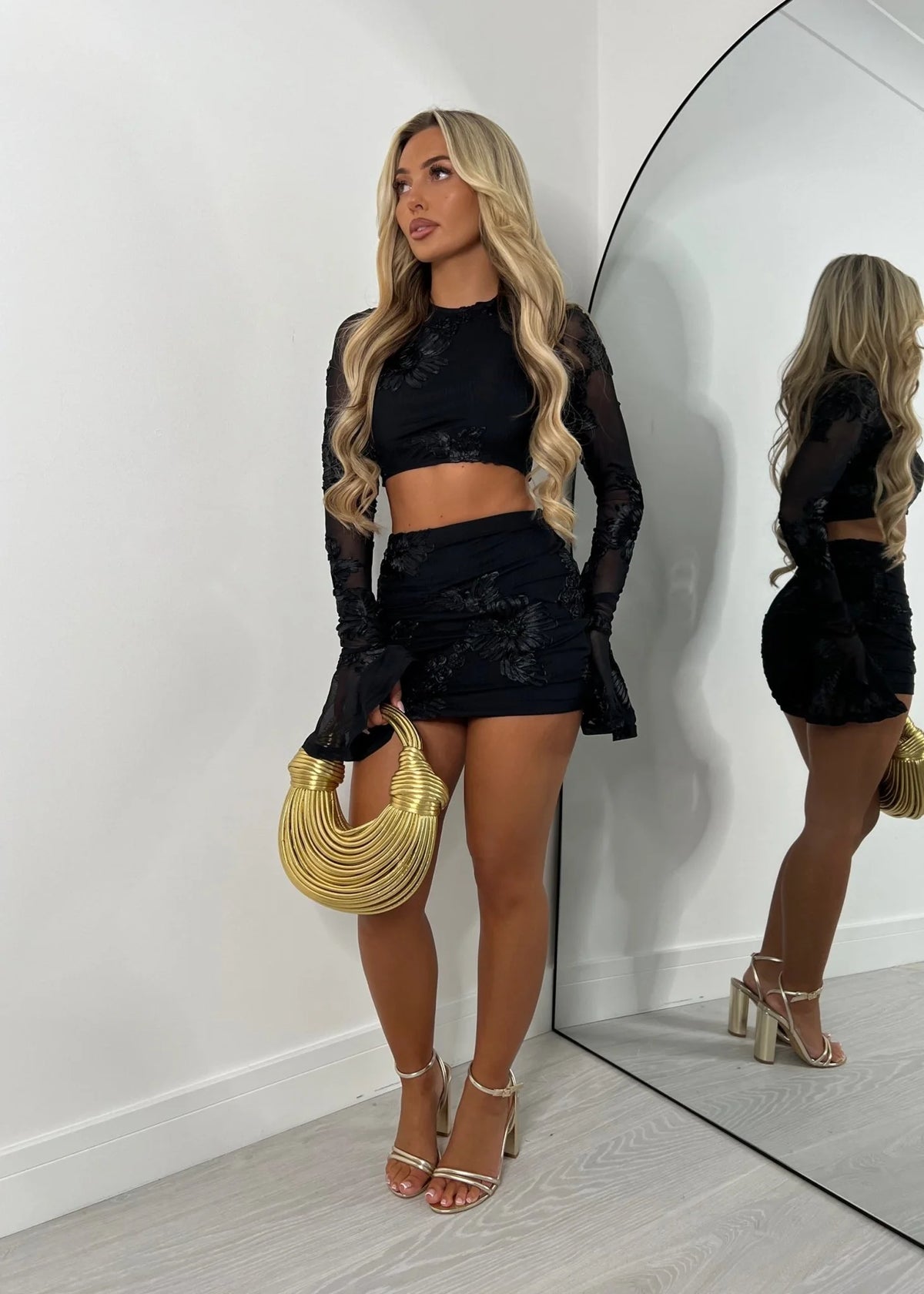 Love Ignited Long Sleeve Two Piece Black