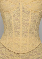 Time After Time Lace Capri Two Piece Yellow